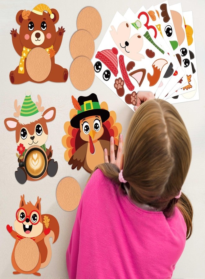 Eternity sky 32PCS Fall Thanksgiving Coaster Crafts Kits: DIY Make Your Own Autumn Turkey Cup Mat Decorations Arts and Craft for School Classroom Games Harvest Activities Home Party Supplies - Image 2